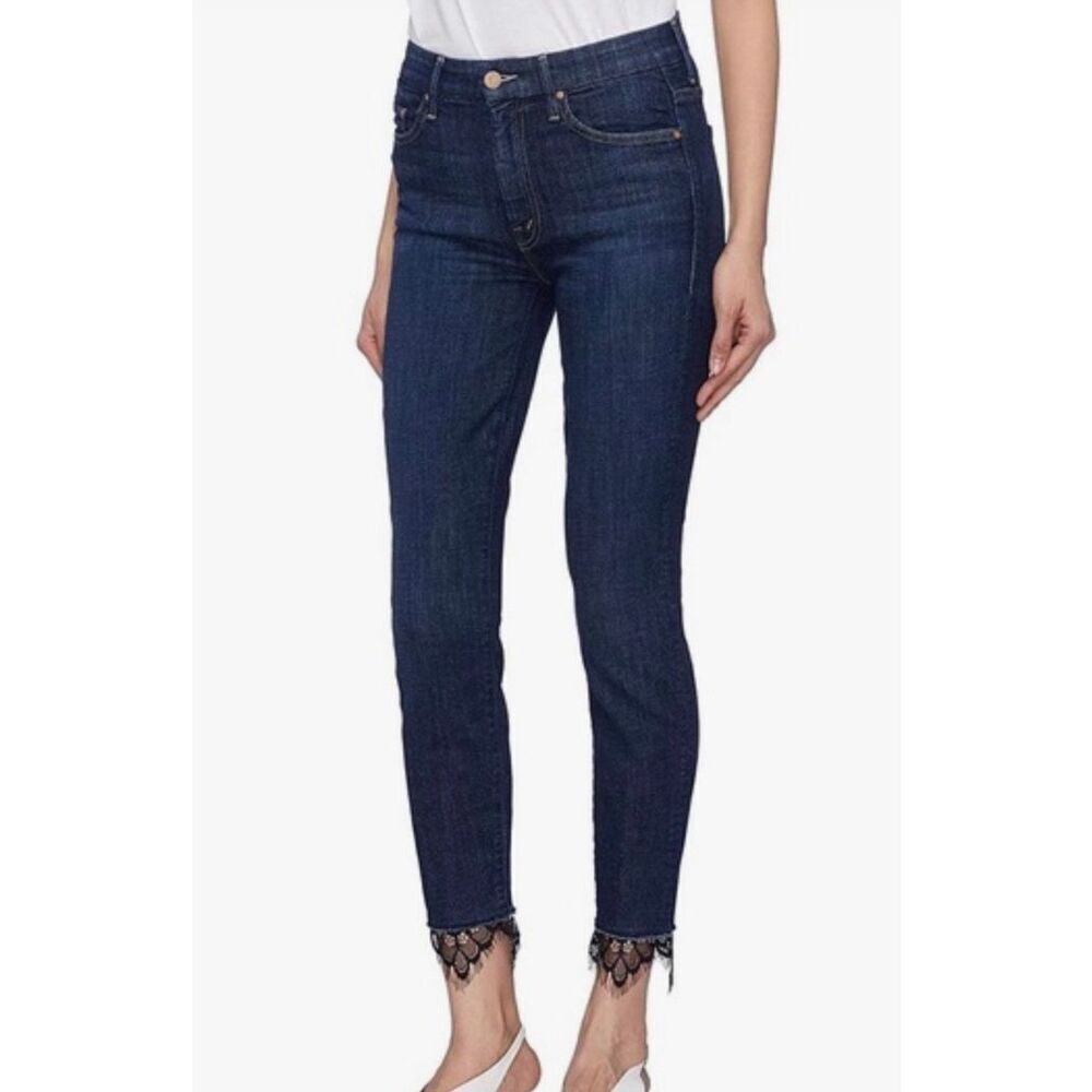 Mother High Waisted Dagger Ankle Fray Jeans | Lacey Clean Sweep in 28